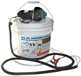 Oil Changing Pump Jabsco 17850-1012 12 Volt DC Motor With Integral Power Switch, 2 Amp, Polypropylene Pump Housing, Oil Resistant Geolast ™ Diaphragm, Oil Resistant Viton ™ Valves, Plastic Bucket With 3.5 Gallon Capacity, Oil And Heat Resistant 8 Foot Suc