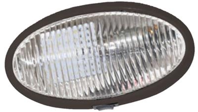Porch Light Valterra DG72408VP Diamond Group, LED Bulb, 215 Lumen/ 5500K Bright White, 12 Volt DC, 6" Length x 2" Width x 3/5" Thick Oval, Clear Lens, Black Case, Single