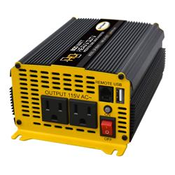 Power Inverter Go Power 80175 Modified Sine Wave Inverter; 600 Watts Output/ 860 Watts Surge; 80 To 90 Percent Efficiency; Two Outlets; Over Load/ Over Thermal Protection/ Cooling Fan; 3.4" x 2" x 9" ; Cables Included