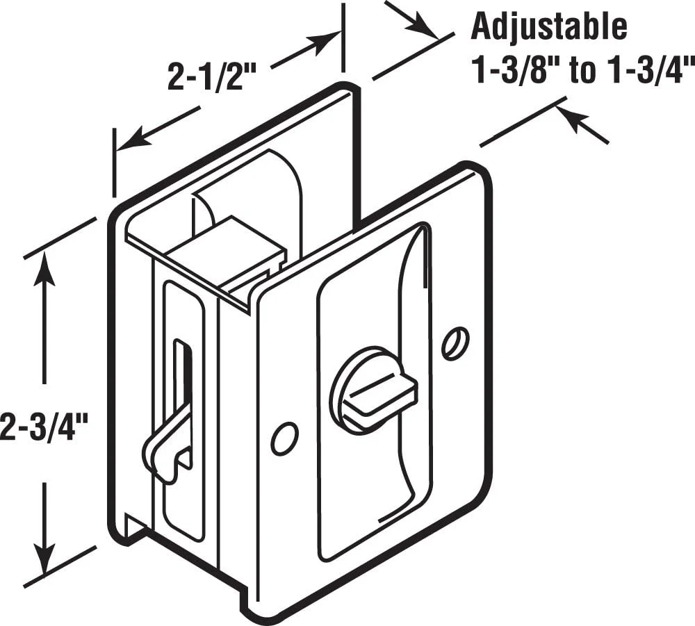 Prime-Line Products N 7161 Pocket Door Privacy Lock with Pull, Satin Chrome - Image 2