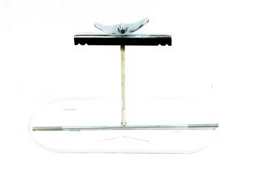 Propane Tank Rack Fleming Sales 16759 Pan Tray Type Hold Down Bracket; White; Steel