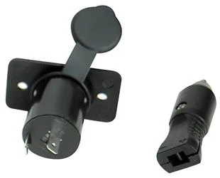 Receptacle WhiteCap Industries S-8072C Marine Series; Outdoor/ Indoor Use; Single Receptacle; Black; Nylon