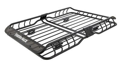 Roof Basket Rhino-Rack USA RMCB02 XTray; 58" x 43" x 6" External Dimension/ 53" x 37" x 5" Internal Dimension; 165 Pound Weight Capacity; Powder Coated; Black