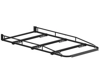 Roof Rack Holman 8010A Pro III Series; Universal Fit; Gloss; Black; Aluminum; Single; With Cap; 100" x 52" x 8"