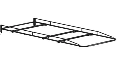 Roof Rack Holman 8016A Pro III Series; 1000 Pound Capacity; Top Mount Bolt-On Mount; Multi Fit; Powder Coated; Gloss Black; Aluminum; With Wind Deflector And Built-In Rear Roller Bar