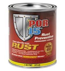 Rust Treatment Por 15 45108 Used To Destroy Old Rust And Prevent New Rust Forming For Automotive/ Industrial/ Marine/ Garage Floors/ Roofs/ HVAC Pipes/ Beams/ Home Appliances; 16 Ounce Can; Brush-Top; Single