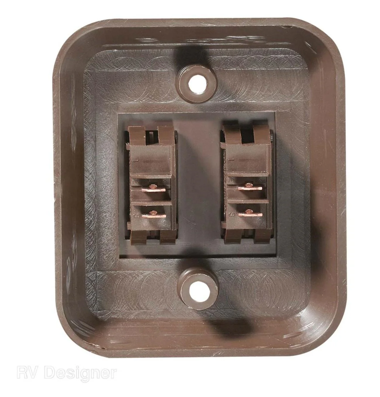 RV Designer S655 Interior Light Double Wall Switch, Brown - Image 2