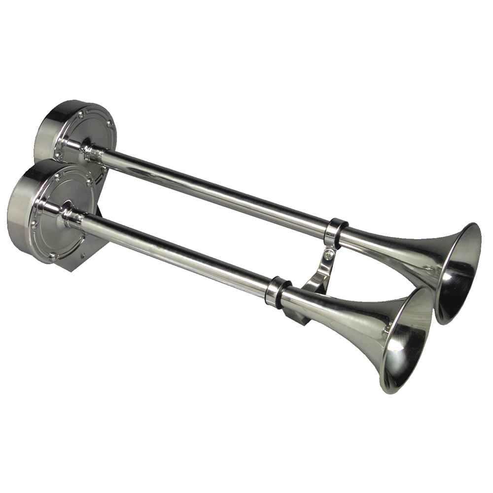 Deluxe All-Stainless Dual Trumpet Horn - 12V