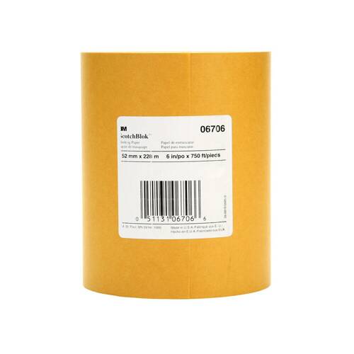 Scotchblok Masking Paper - 6" x 750' Roll - Brown; Box Of 6 - 06706