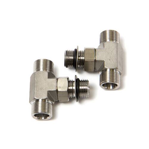 SEASTAR Boat Hydraulic Steering Fitting - 3/8" Tube x -5 ORB x 3/8" Tube; Set Of 2 - HF6005