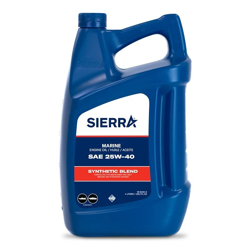 Sierra Marine 18-9440-3 Engine Oil - SAE 25W-40 - Synthetic Blend; 4 Liter Jug