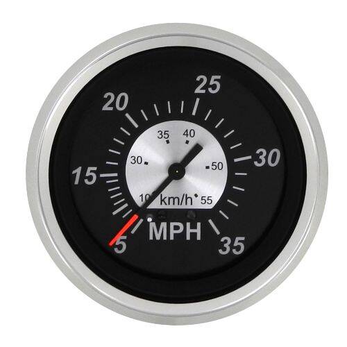 Sierra Marine Speedometer - Black Sterling Series; Aftermarket; 3"; 0-35 MPH - 67283P