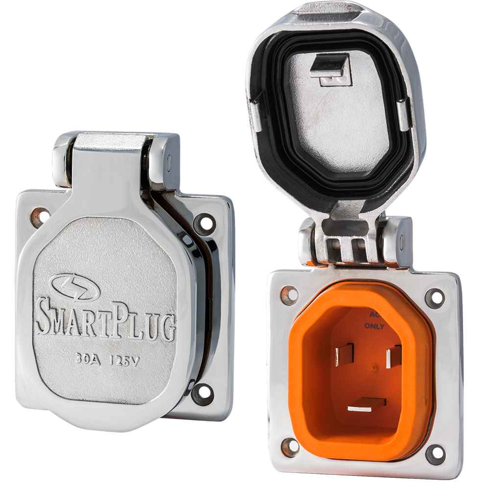 30 Amp Inlet w/Stainless Steel Cover/No Thermostat - Boat & RV Side