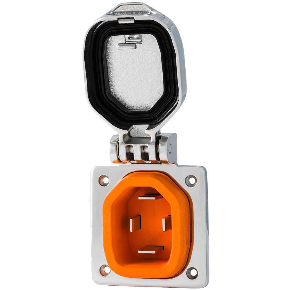 50 Amp Boat  &  RV Inlet - Stainless Steel