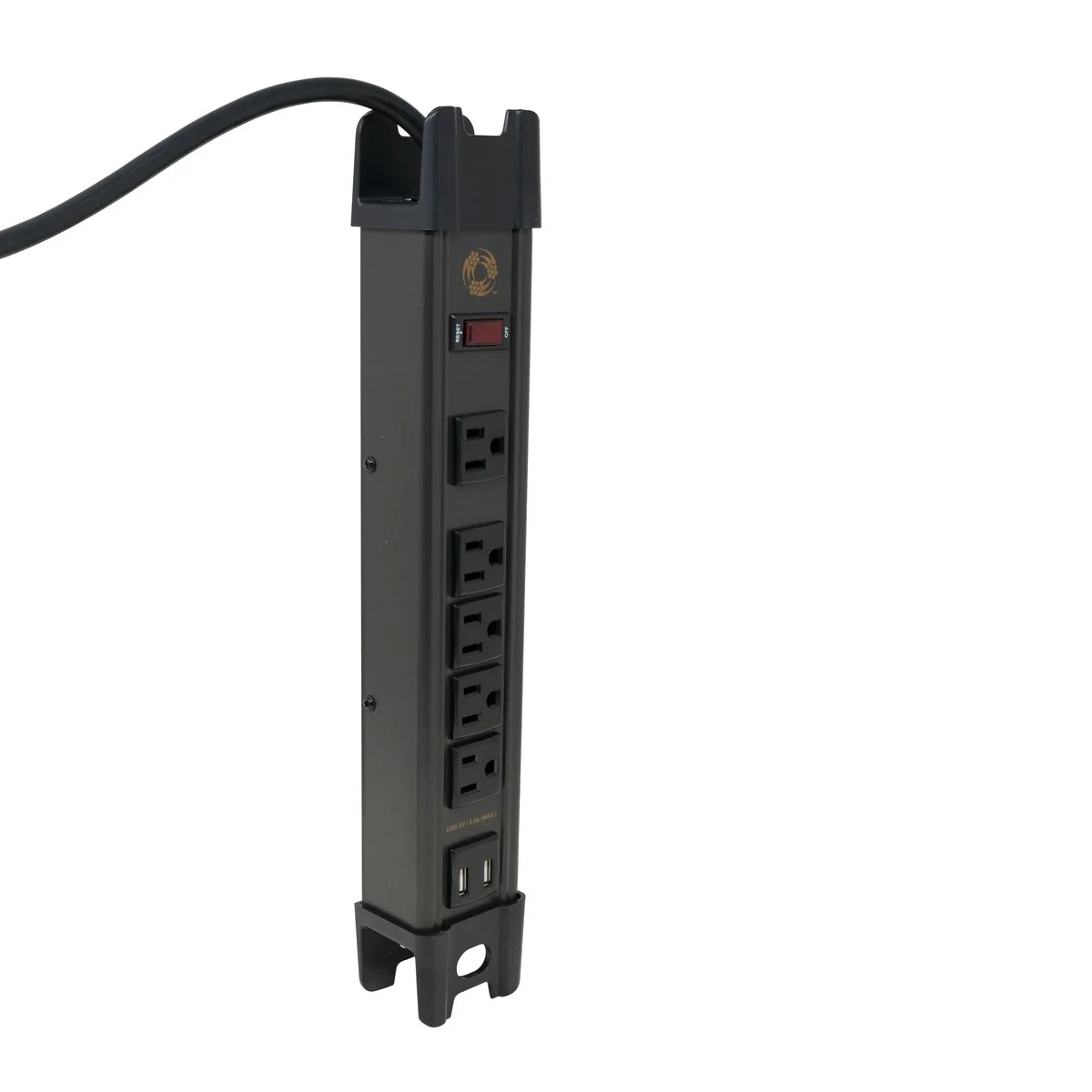Southwire 5127 - All-Metal, Heavy-Duty Magnetic Power Strip with 2 x 2.4 Amp USB, 5 Outlets and 8 foot Cord - Image 3
