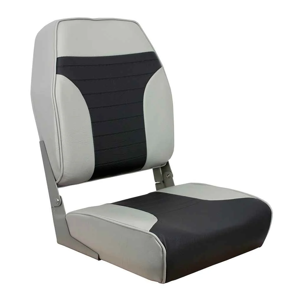 High Back Multi-Color Folding Seat - Grey/Charcoal
