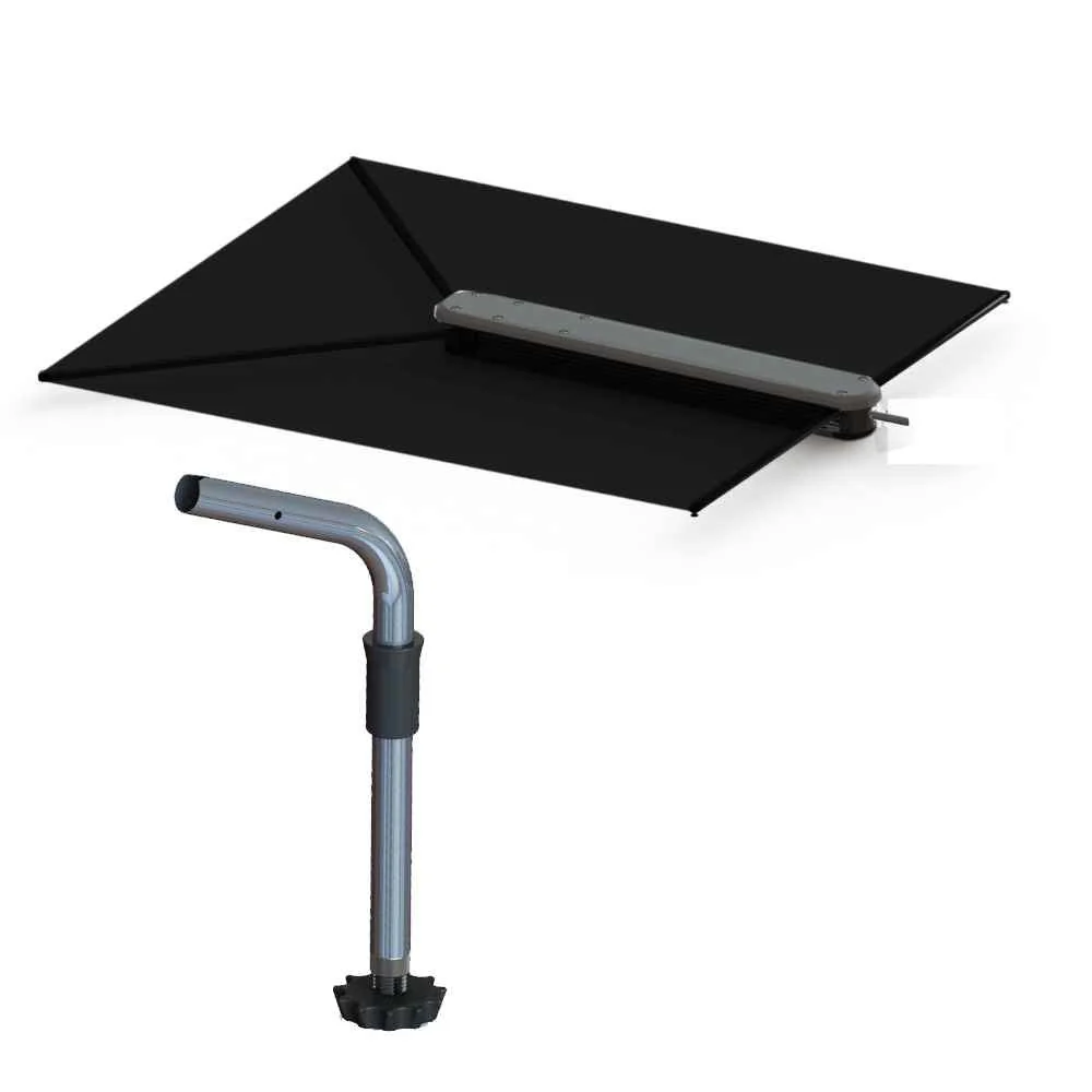 ShadeFin w/Black Fabric, Bag & Fixed Rod Holder Mount Kit