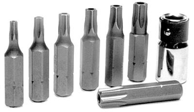 Torx Bit Performance Tool W1386 T10/ T15/ T20/ T25/ T27/ T30/ T40 Bits, Alloy Steel, Set Of 8