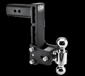 Trailer Hitch Ball Mount B&W Trailer Hitches TS20043B Tow & Stow „¢, Class V, Fits 2-1/2" Receiver, 14500 Pound Gross Trailer Weight/ 1450 Pound Tongue Weight, 9" Drop/ 9-1/2" Rise, Dual Ball 2" (Rated at 7500 Pounds) And 2-5/16" (Rated At 14500 Pounds)