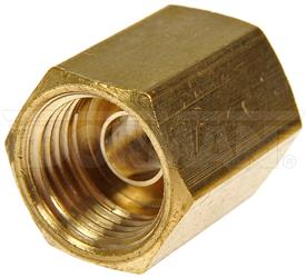 Tube End Fitting Nut Dorman 785-312D OE Solutions ™, 1/4" Outer Diameter, 0.64" Length, Brass, Pack Of 2