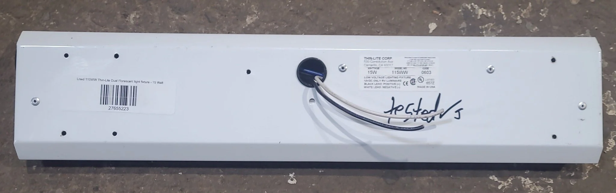Used 115WW Thin-Lite Single Fluorescent light fixture - 15 Watt - Image 3