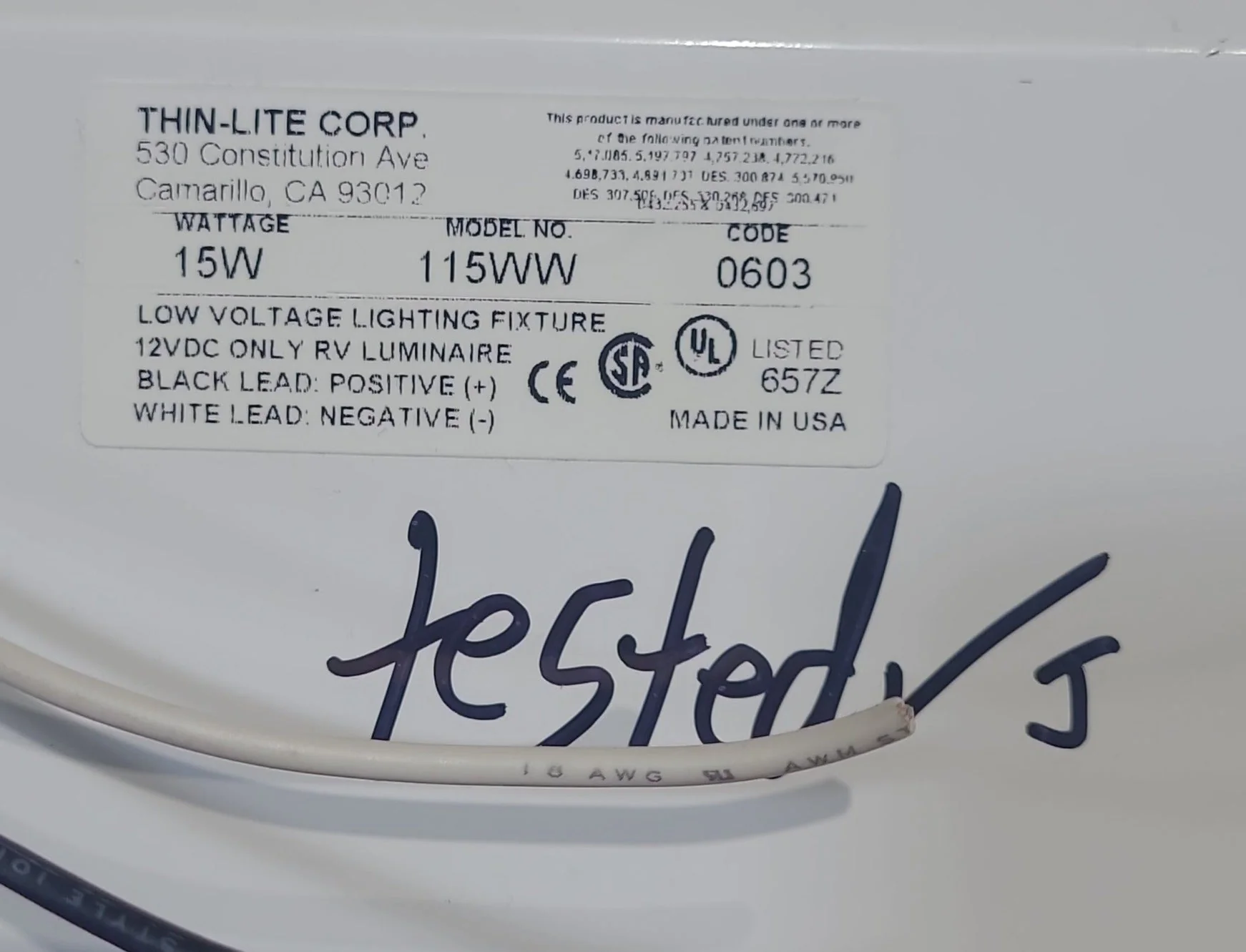 Used 115WW Thin-Lite Single Fluorescent light fixture - 15 Watt - Image 4