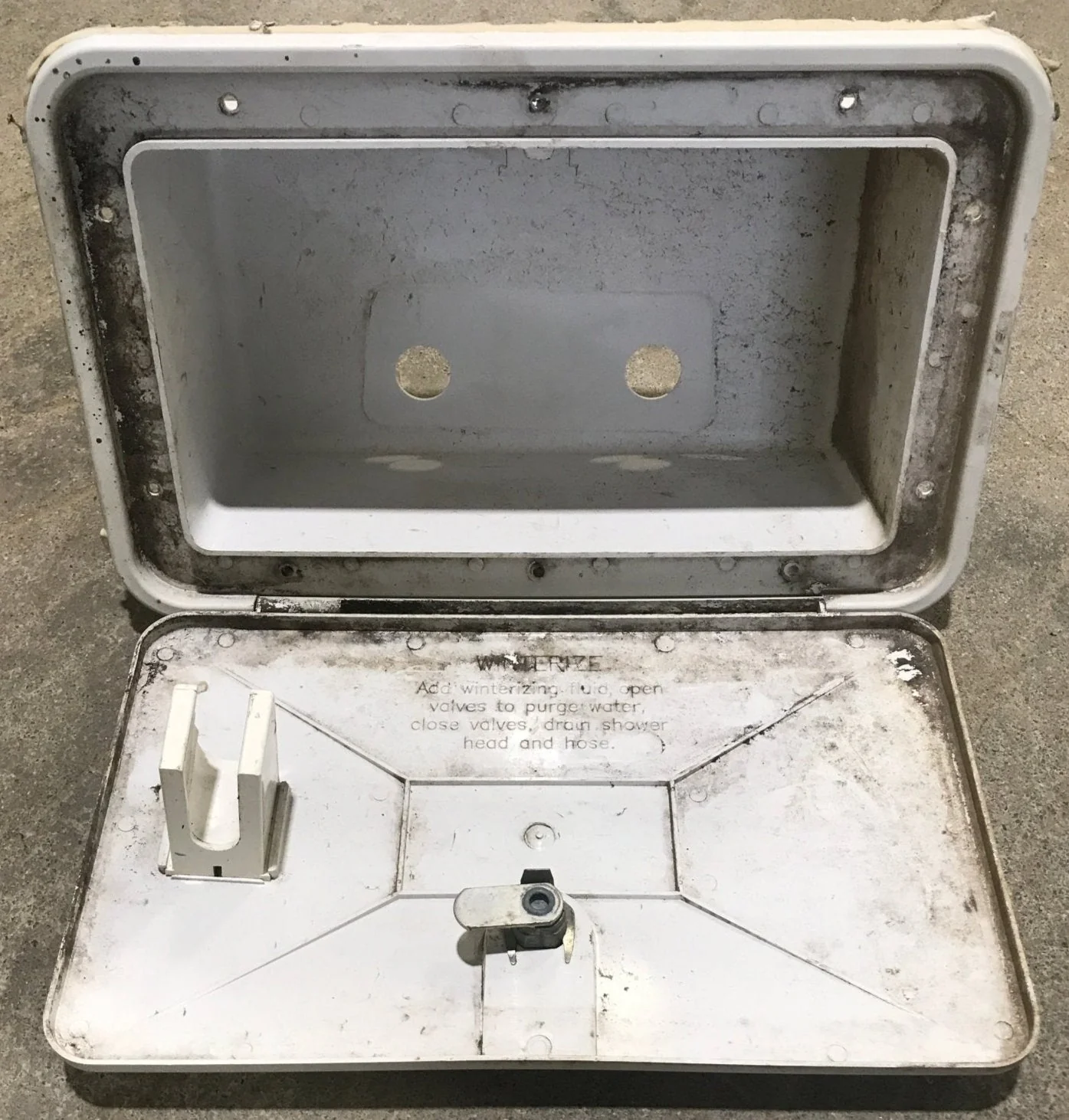 Used 13 1/2" W RV Access Hatch - Outdoor Shower - Image 2