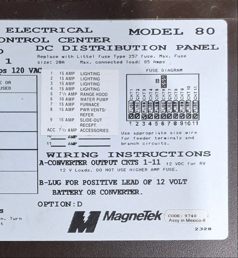 Used 30 AMP Magnetek DC Distribution Panel - Model 80 - Image 5