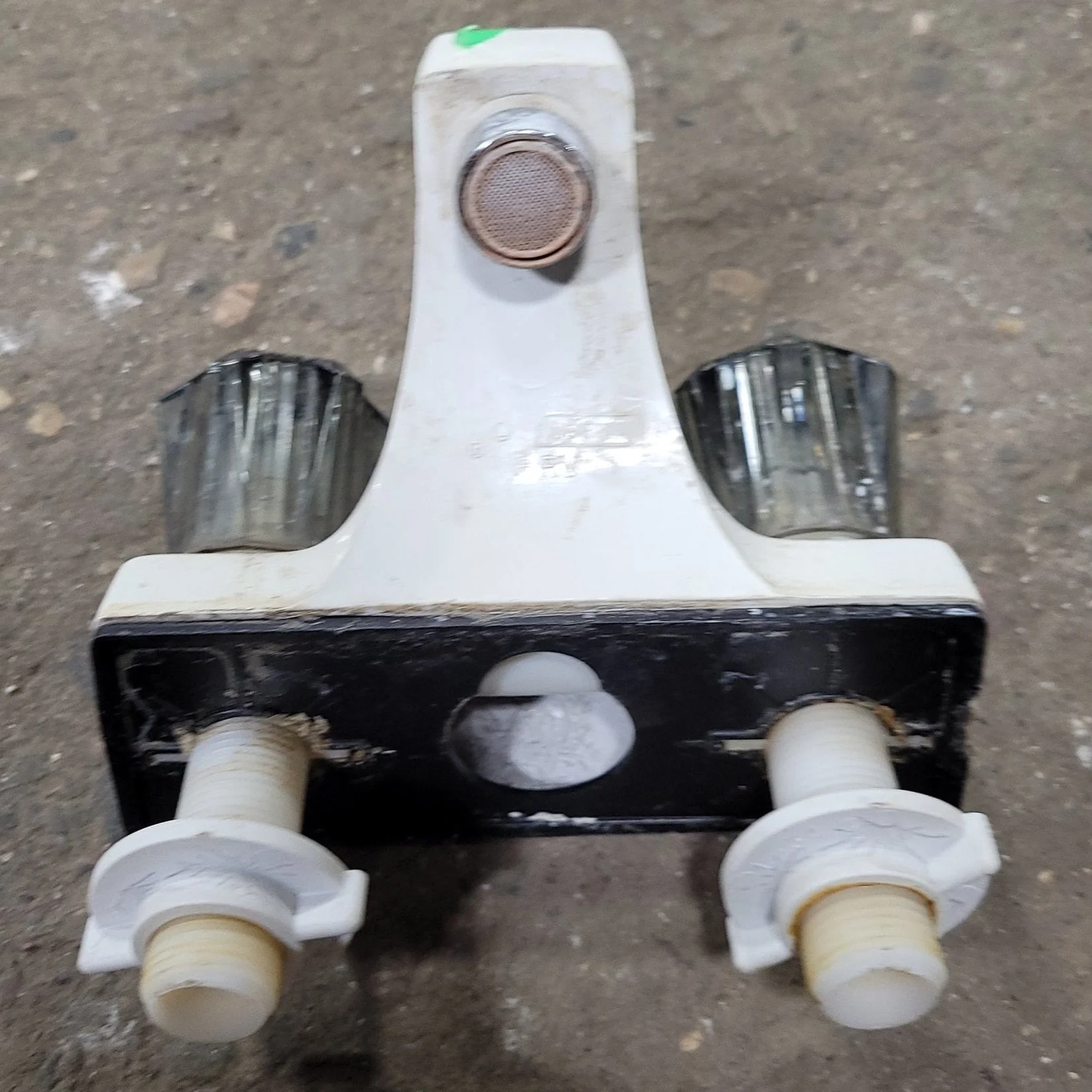 Used 4" Bathroom Faucet, Bone, Smoked Knobs - Image 2