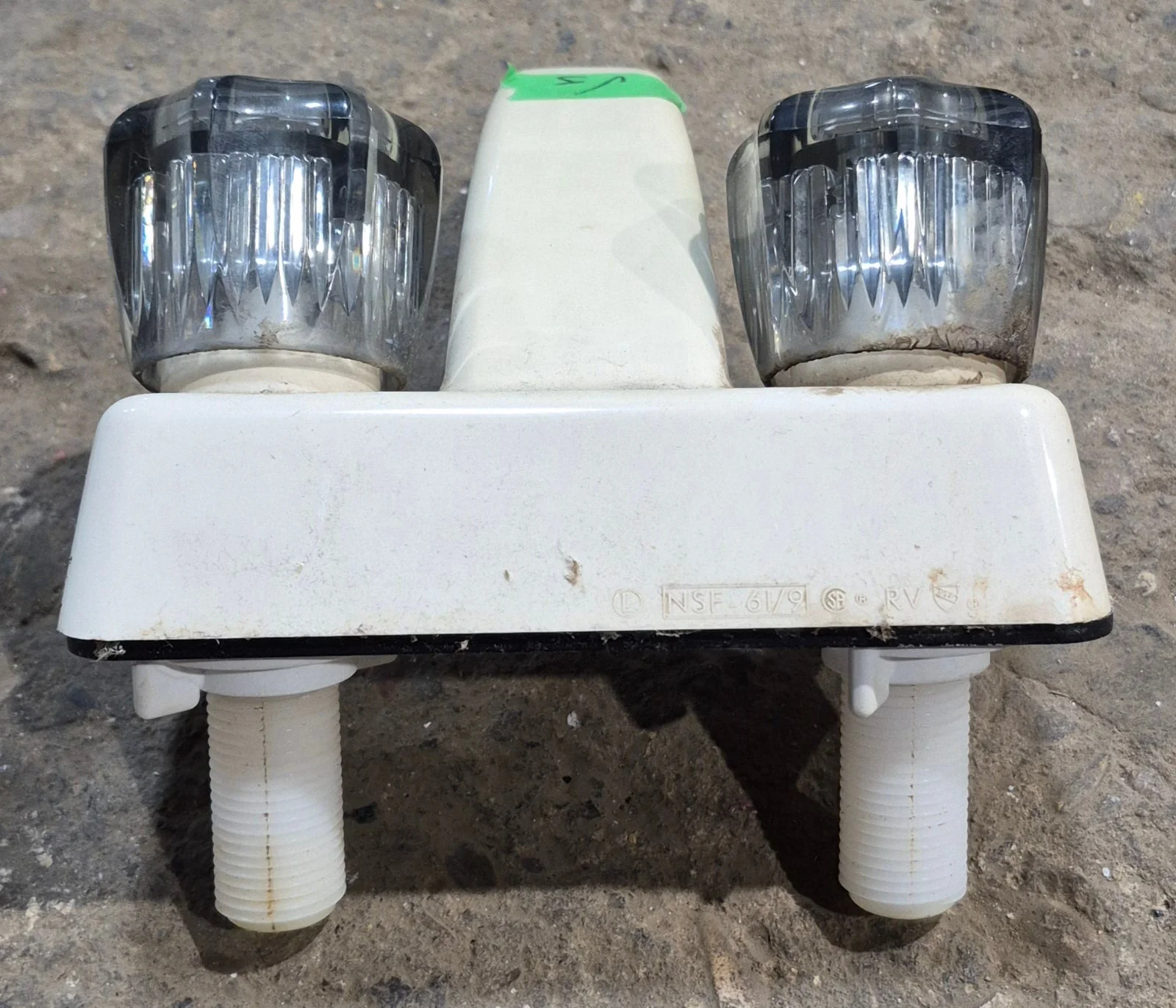 Used 4" Bathroom Faucet, Bone, Smoked Knobs - Image 3