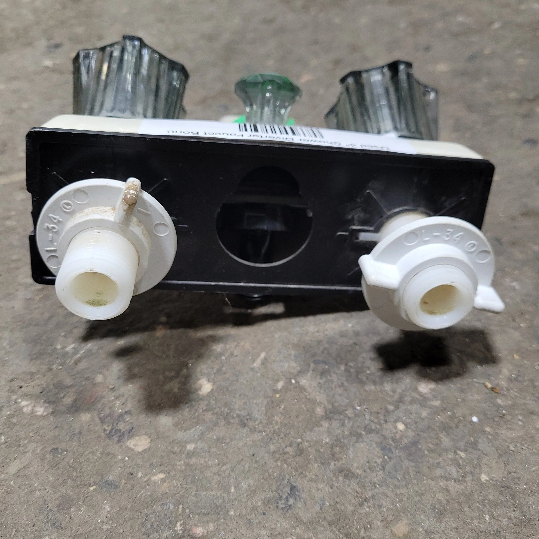 Used 4" Shower Faucet, With Diverter, Bone, Smoked Knobs - Image 2