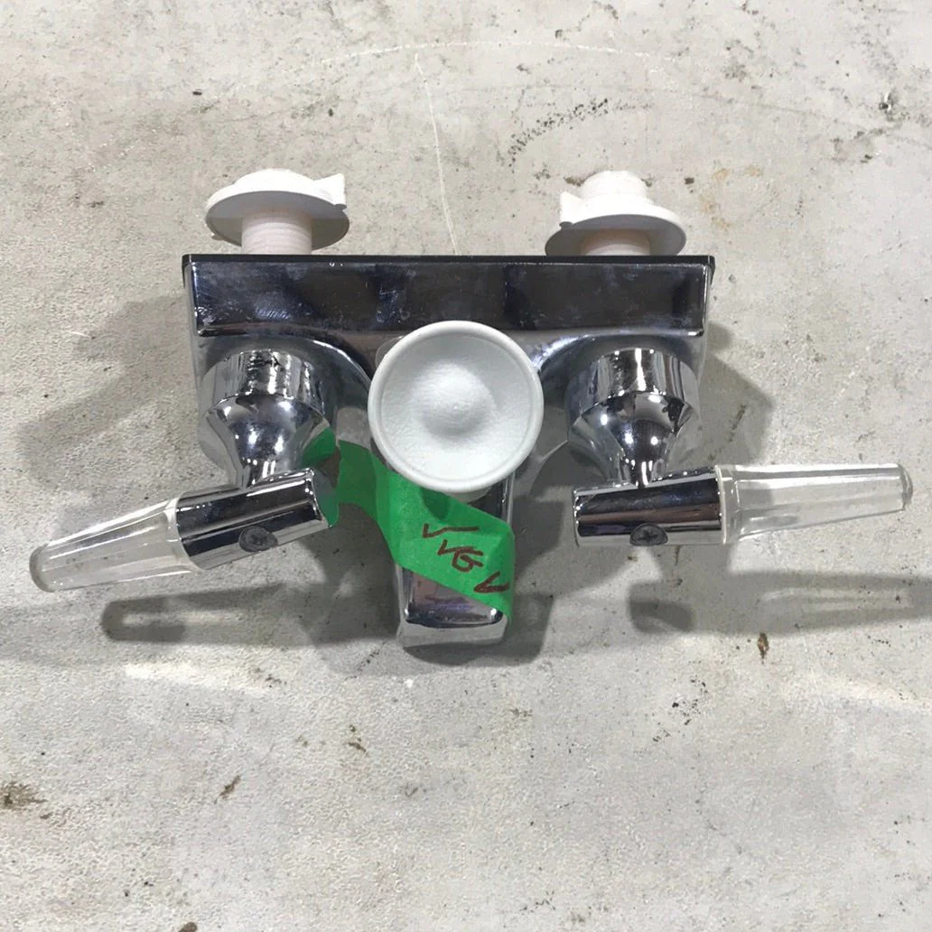 Used 4" Shower Faucet With Diverter, Chrome, Clear/ Chrome Handles