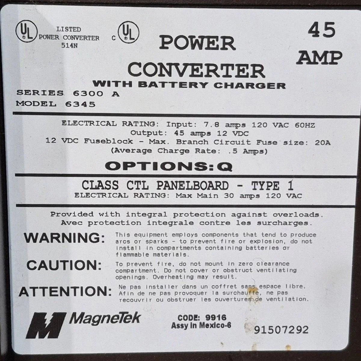 Used 45 AMP Magnetek Converter - Series 6300 A , Model 6345 - Image 5