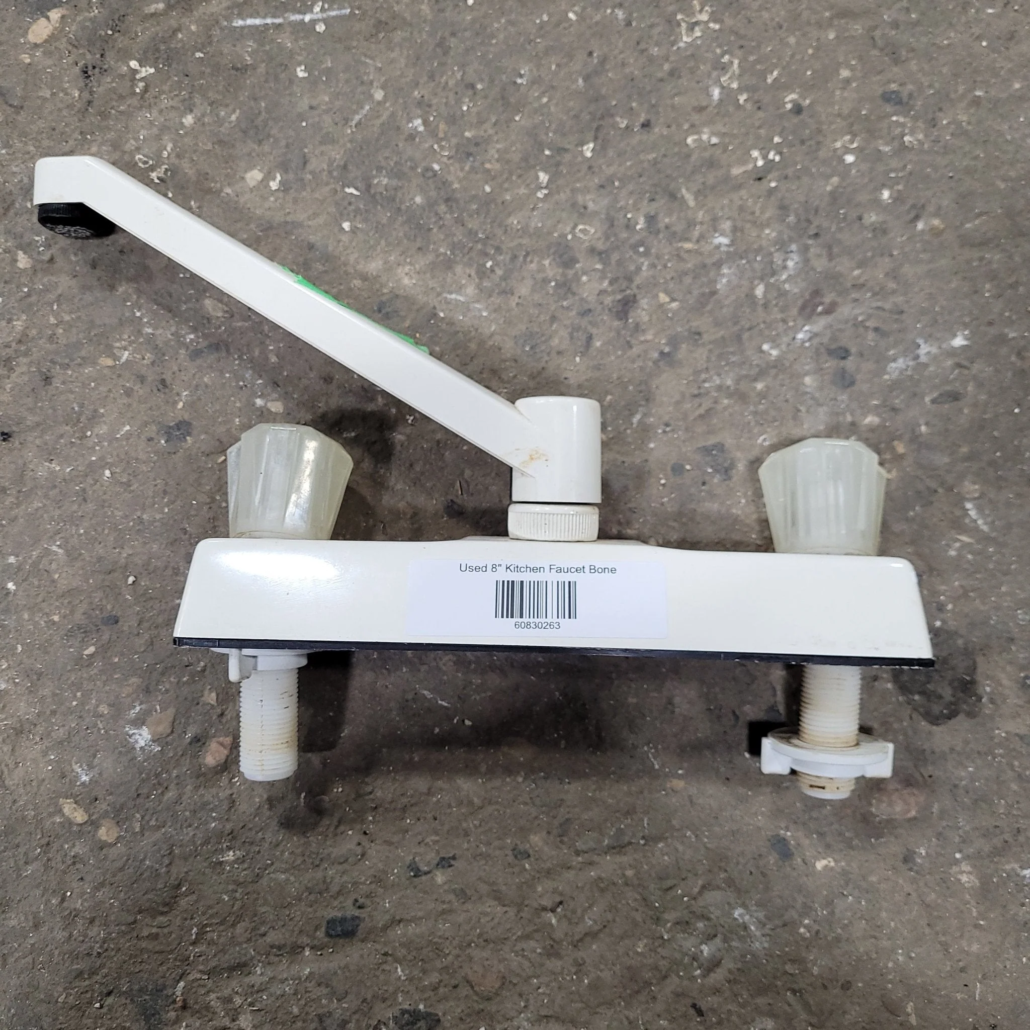 Used 8" Kitchen Faucet, Bone, Clear Knobs