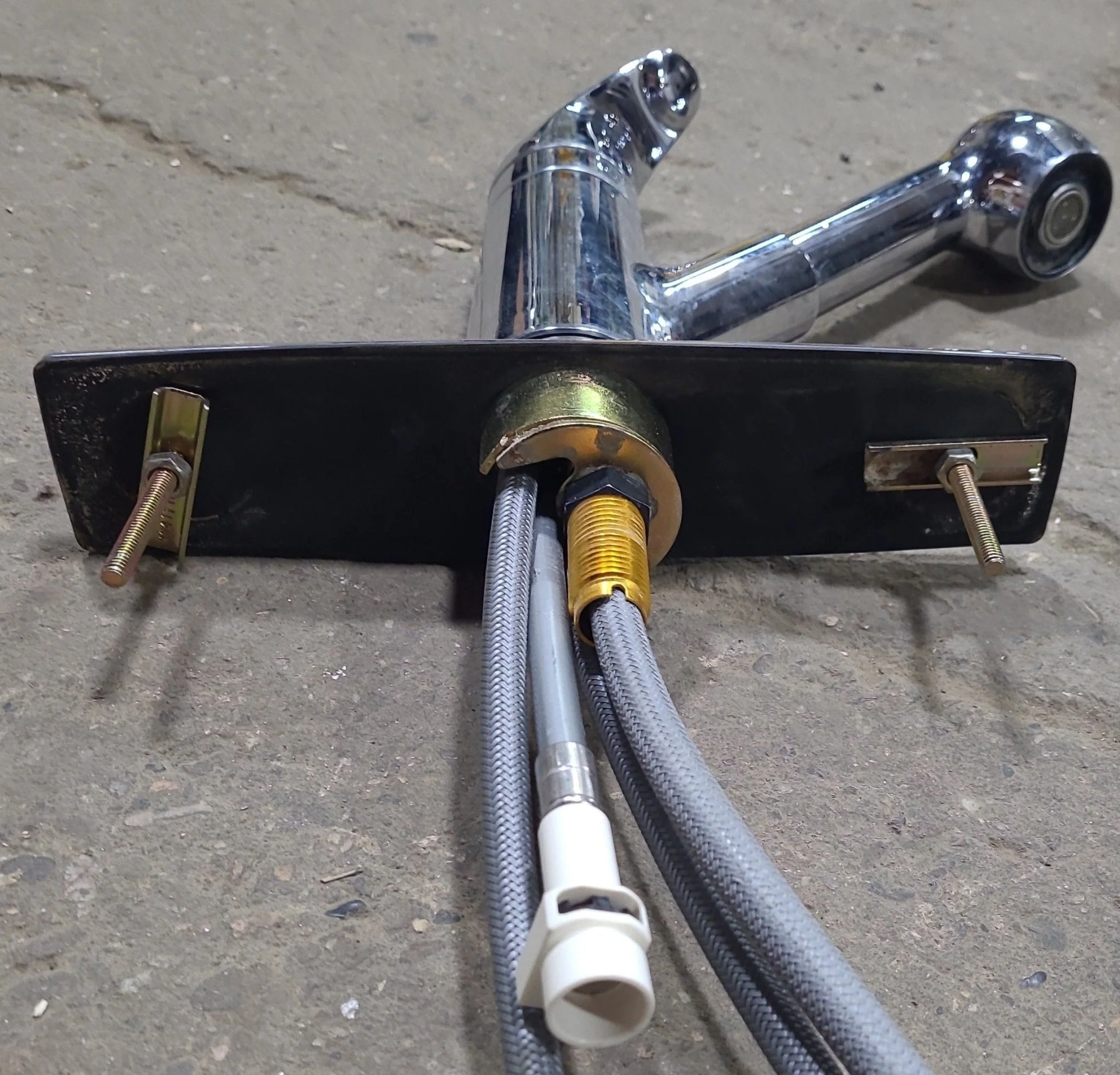 Used 8" Kitchen Faucet, Chrome, Chrome Handles - Image 3