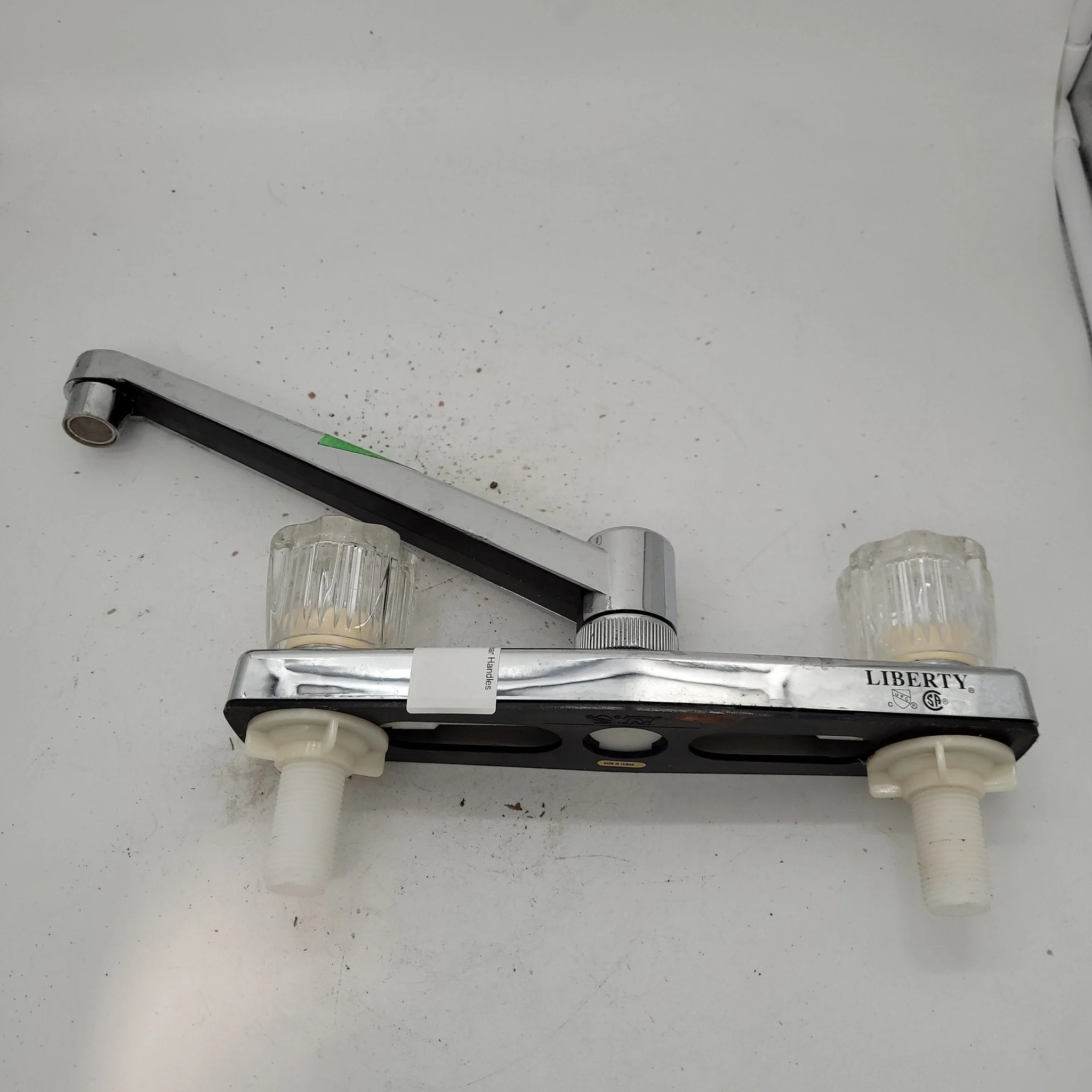 Used 8" Kitchen Faucet, Chrome, Clear Knobs