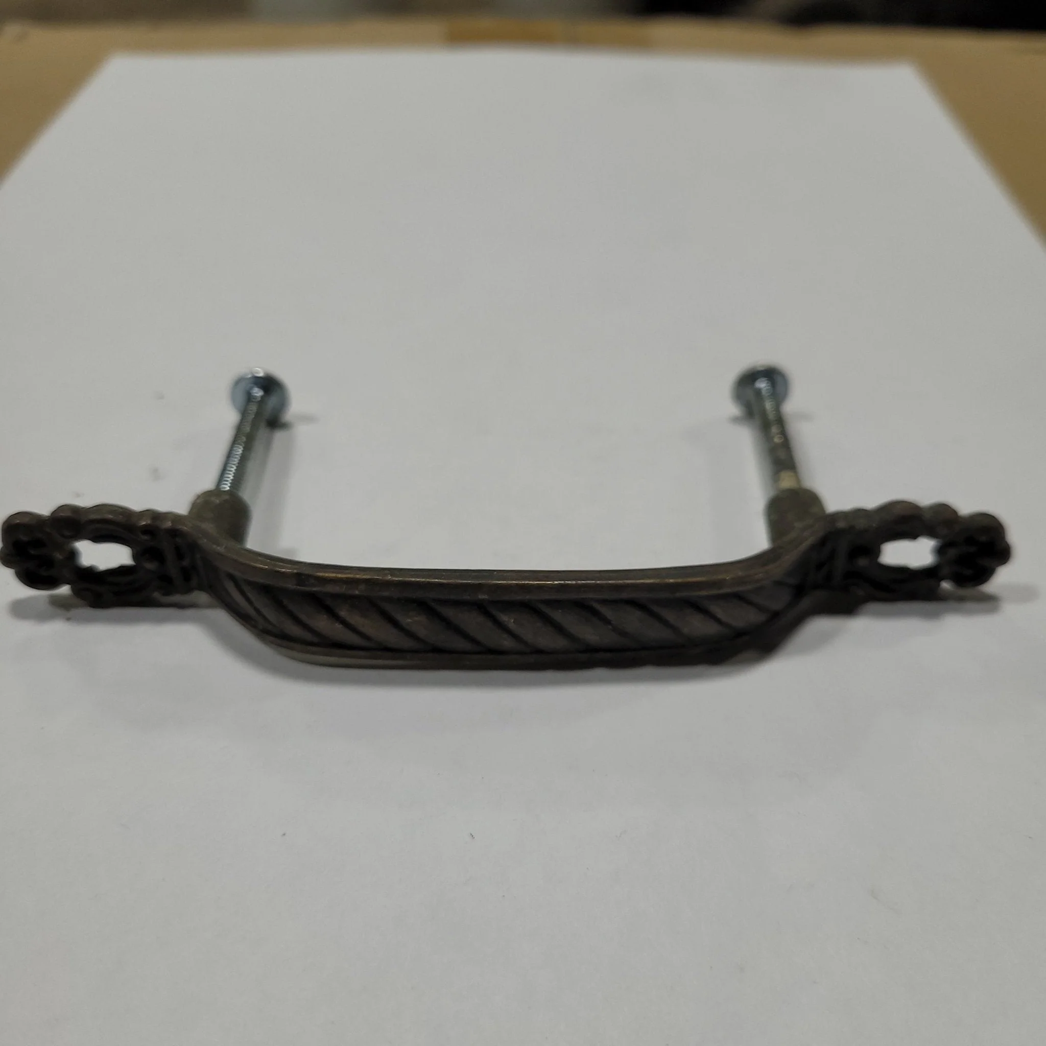 Used Antiqued Bronze Cabinet Handle 3" Hole Spacing - Image 2