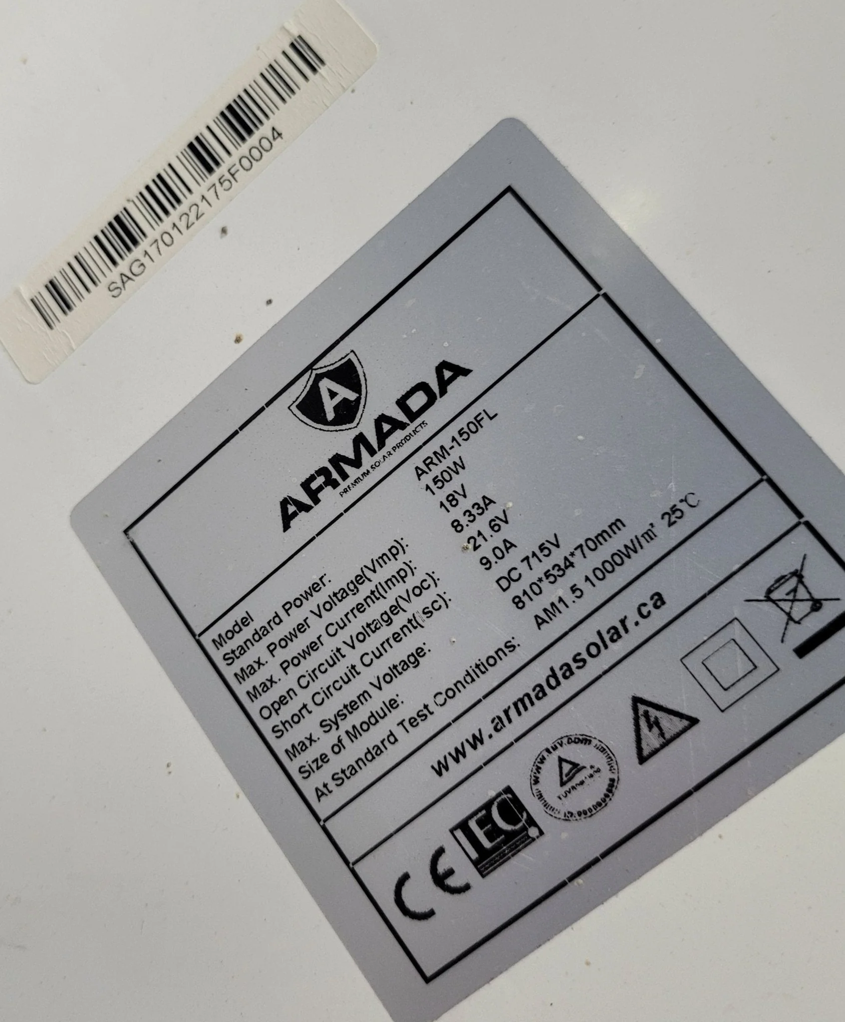 Used ARMADA Solar Panel Kit ARM-150FL - Image 3