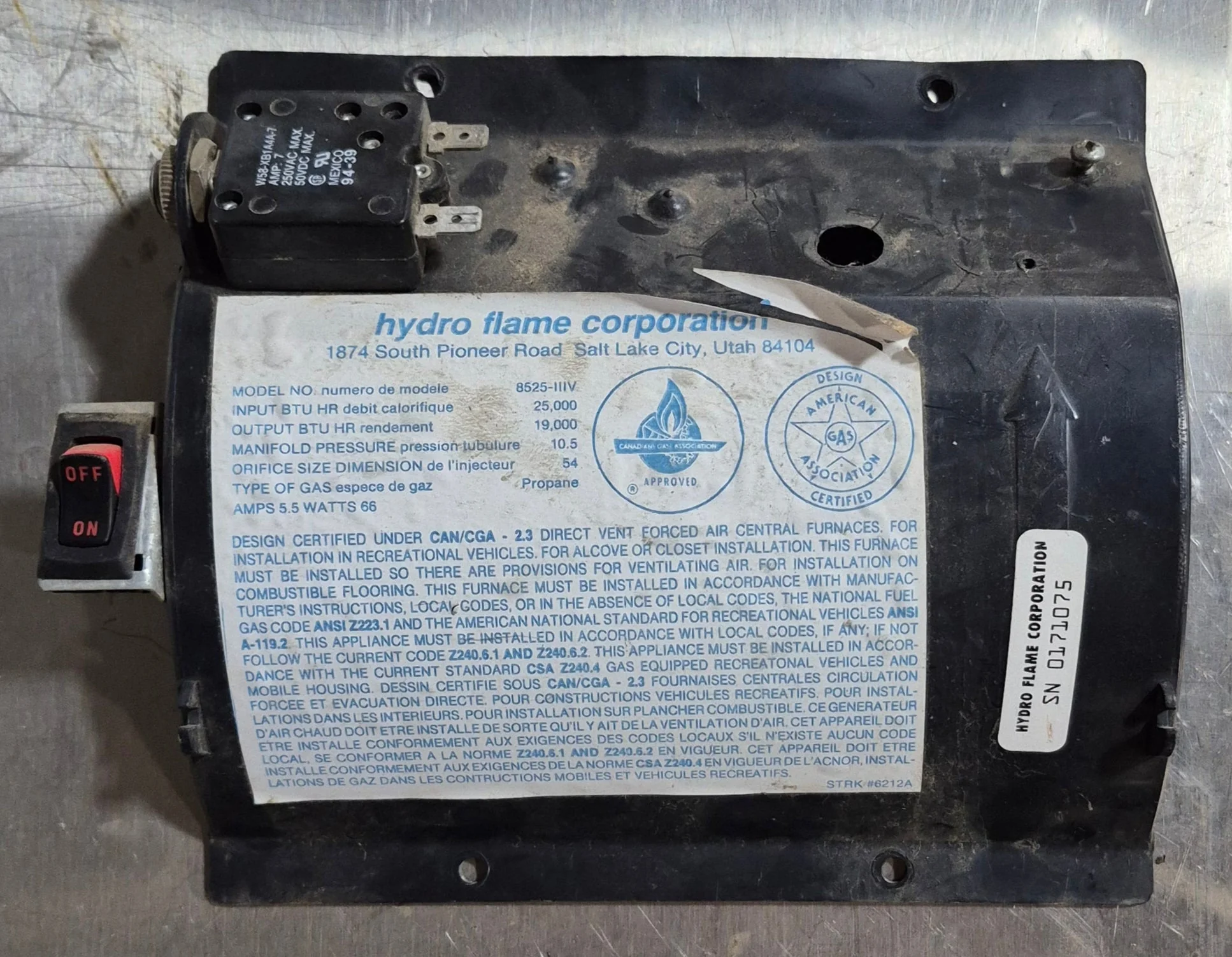 Used Atwood Furnace Blower Housing - 33580