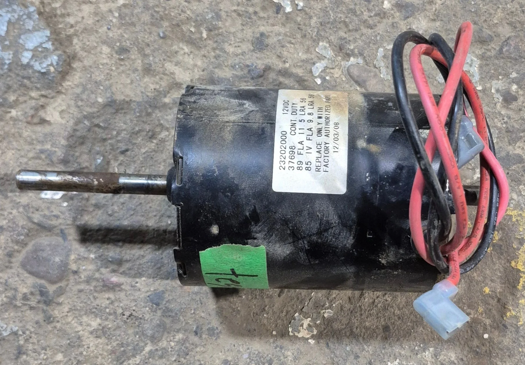 Used Atwood Furnace Heater Motor - 37698