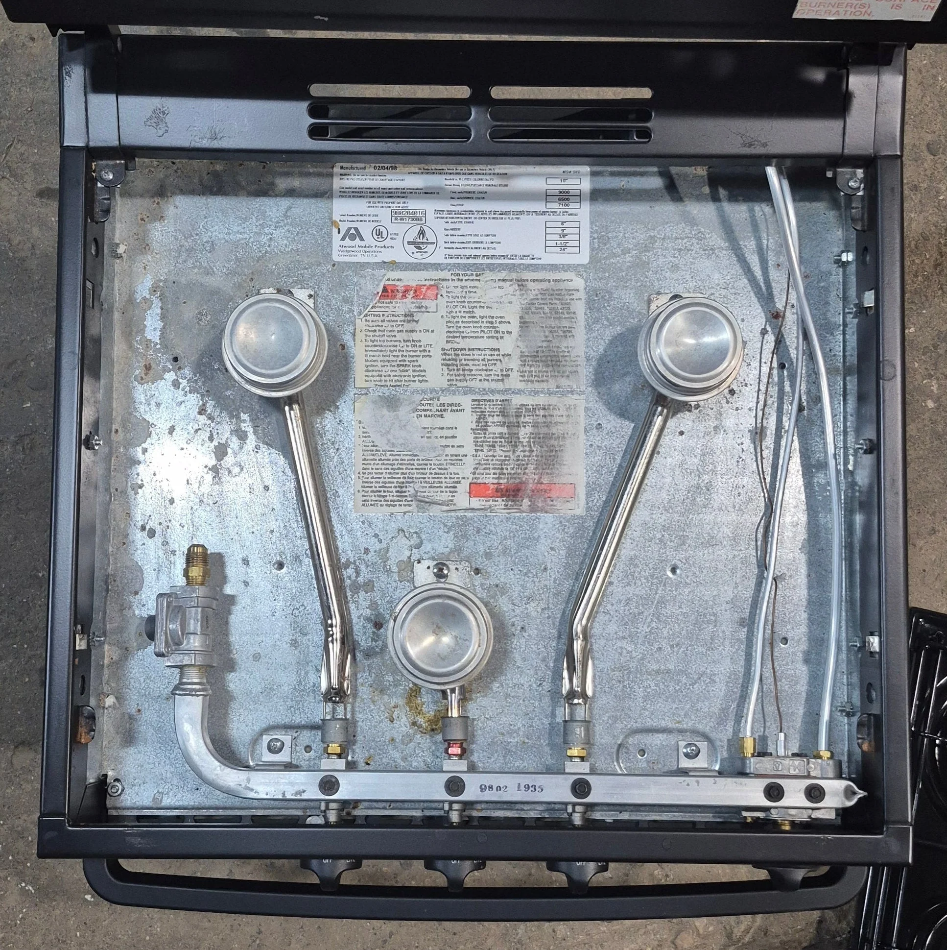 Used Atwood / Wedgewood Range Stove 3-Burner, 16 5/8 ” H - R-W1730BB - Image 5