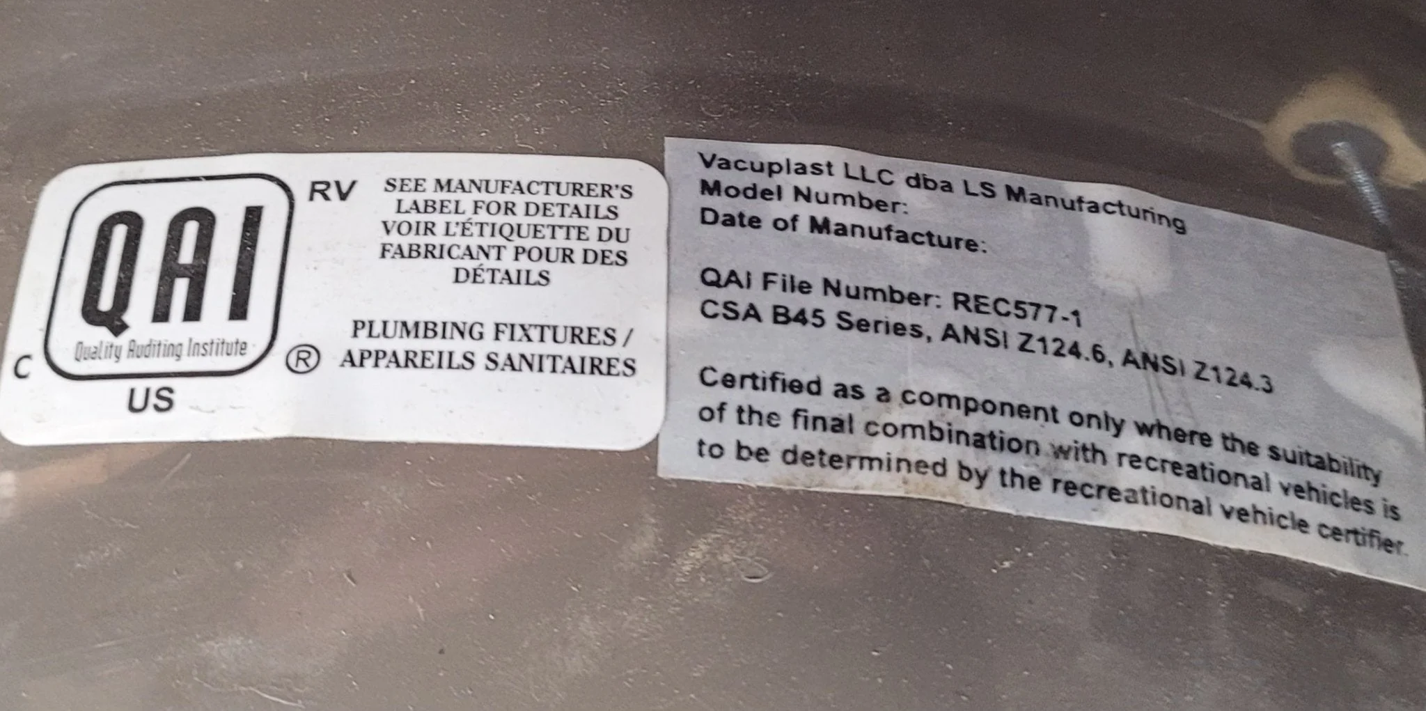 Used Bathroom Sink, Grey - 14" x 11 1/4" - Image 3
