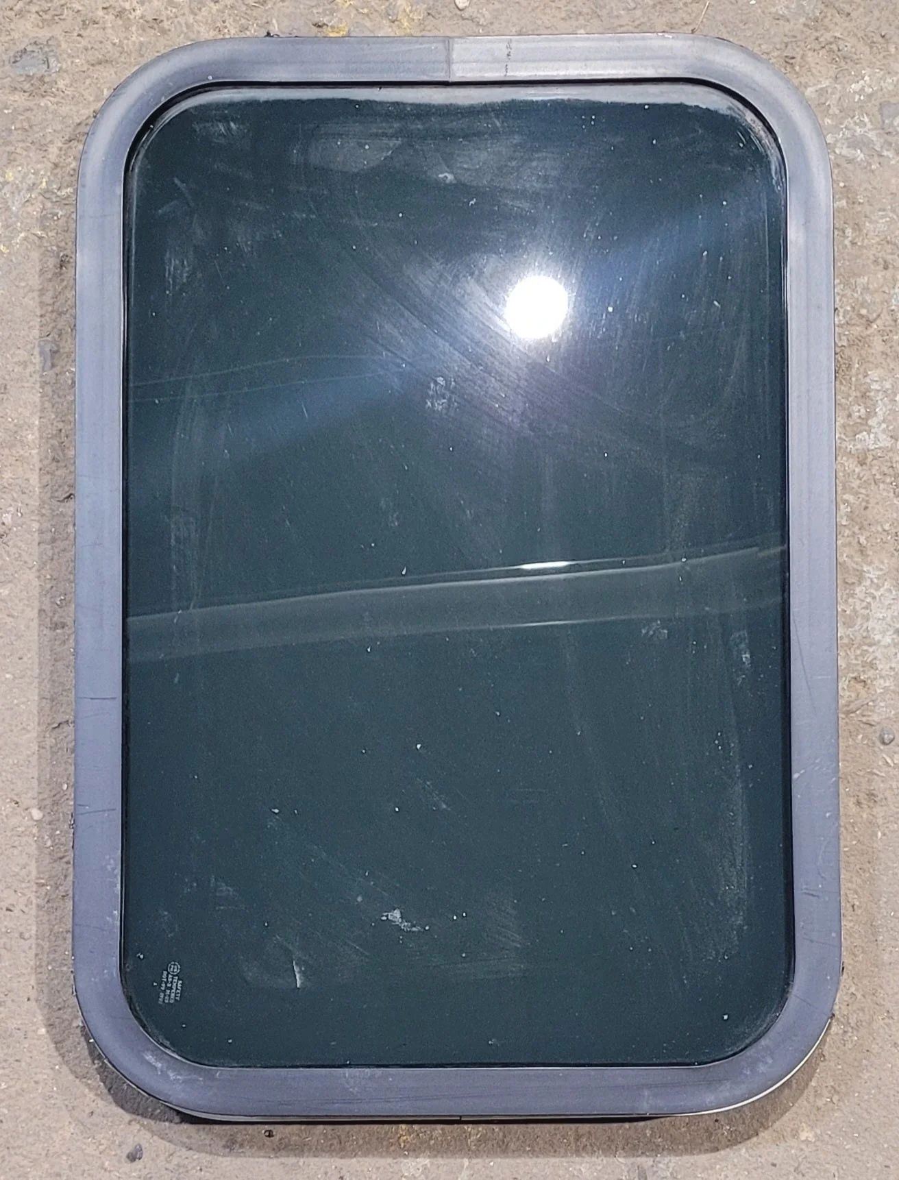 Used Black/ White Entry door window : 16" x 23 3/4" x 1 5/8"