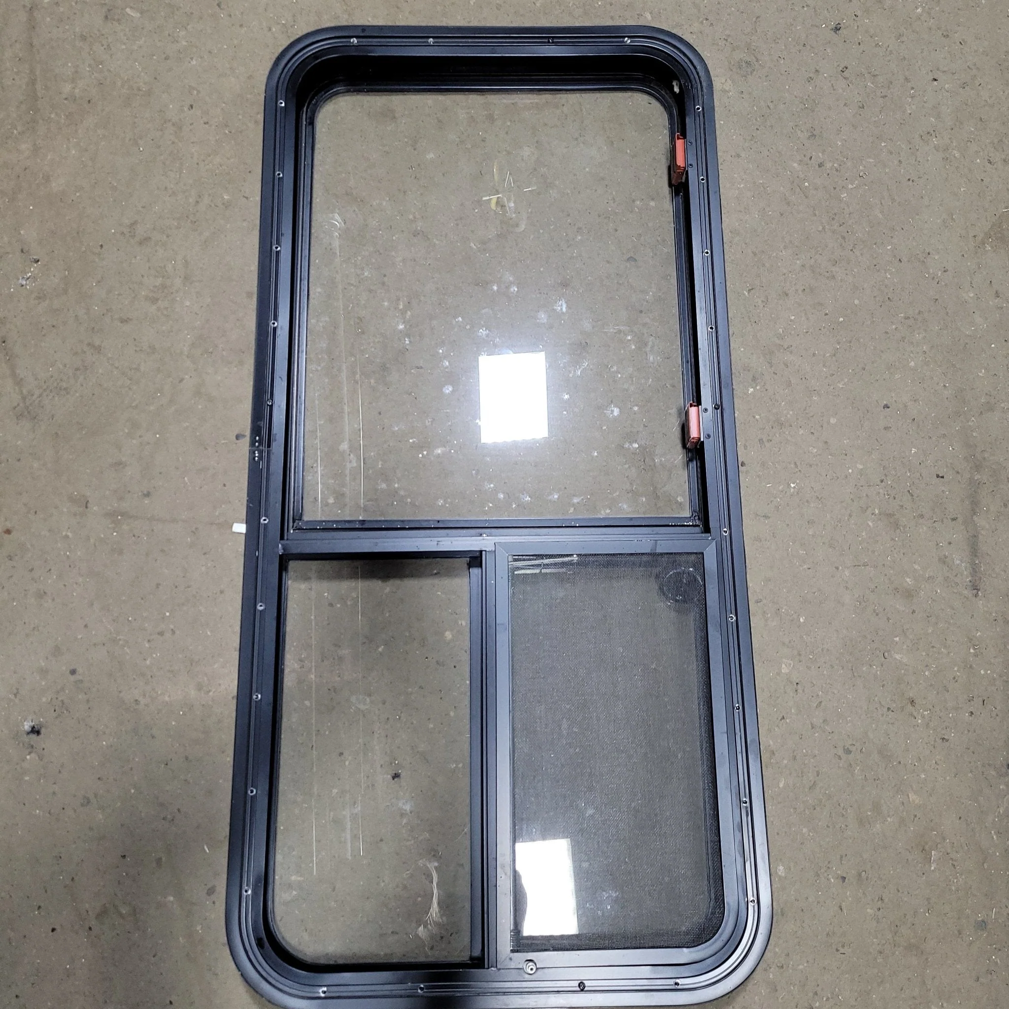 Used Black Radius Emergency Opening Window : 21 3/4" X 45 3/4" X 2" D - Image 2