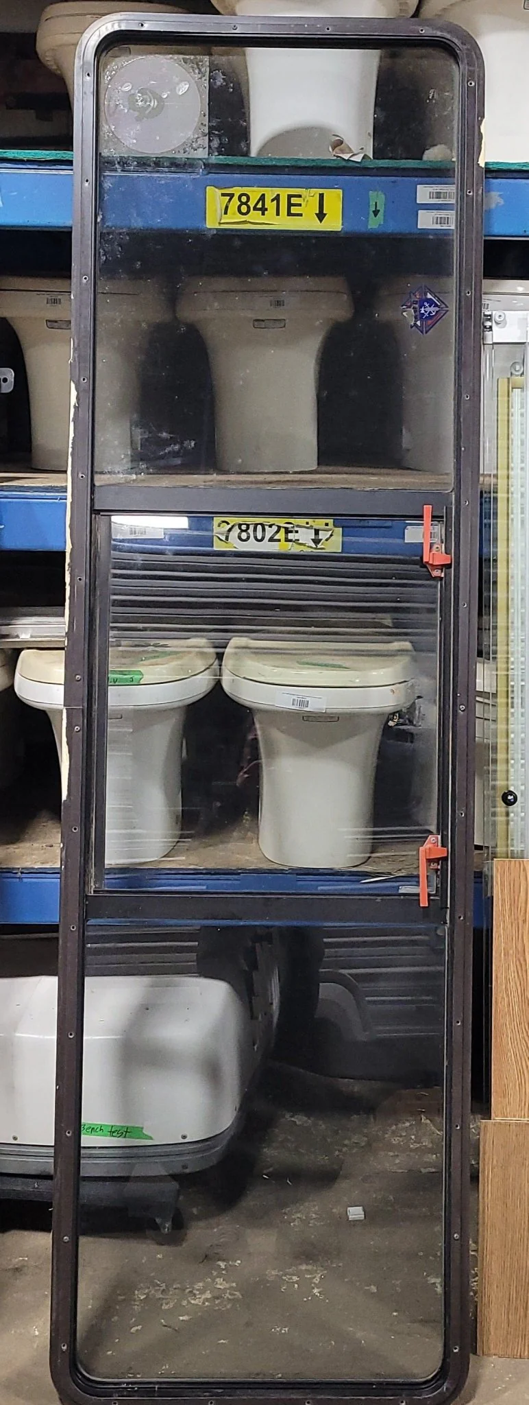 Used Black Radius Emergency Opening Window : 24" X 85" X 1" D