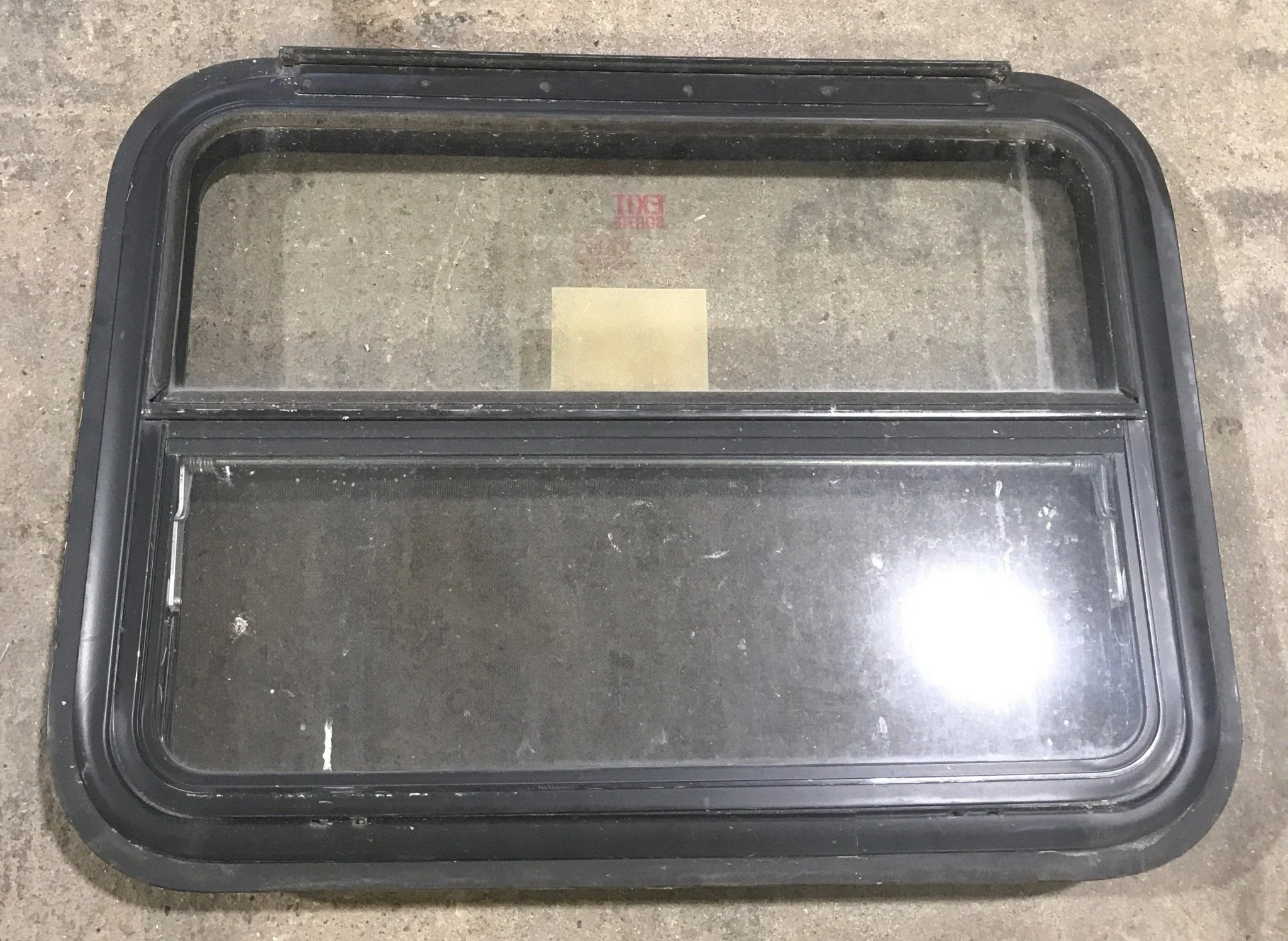 Used Black Radius Emergency Opening Window : 29 1/2" W X 29 1/2" H X 2" D