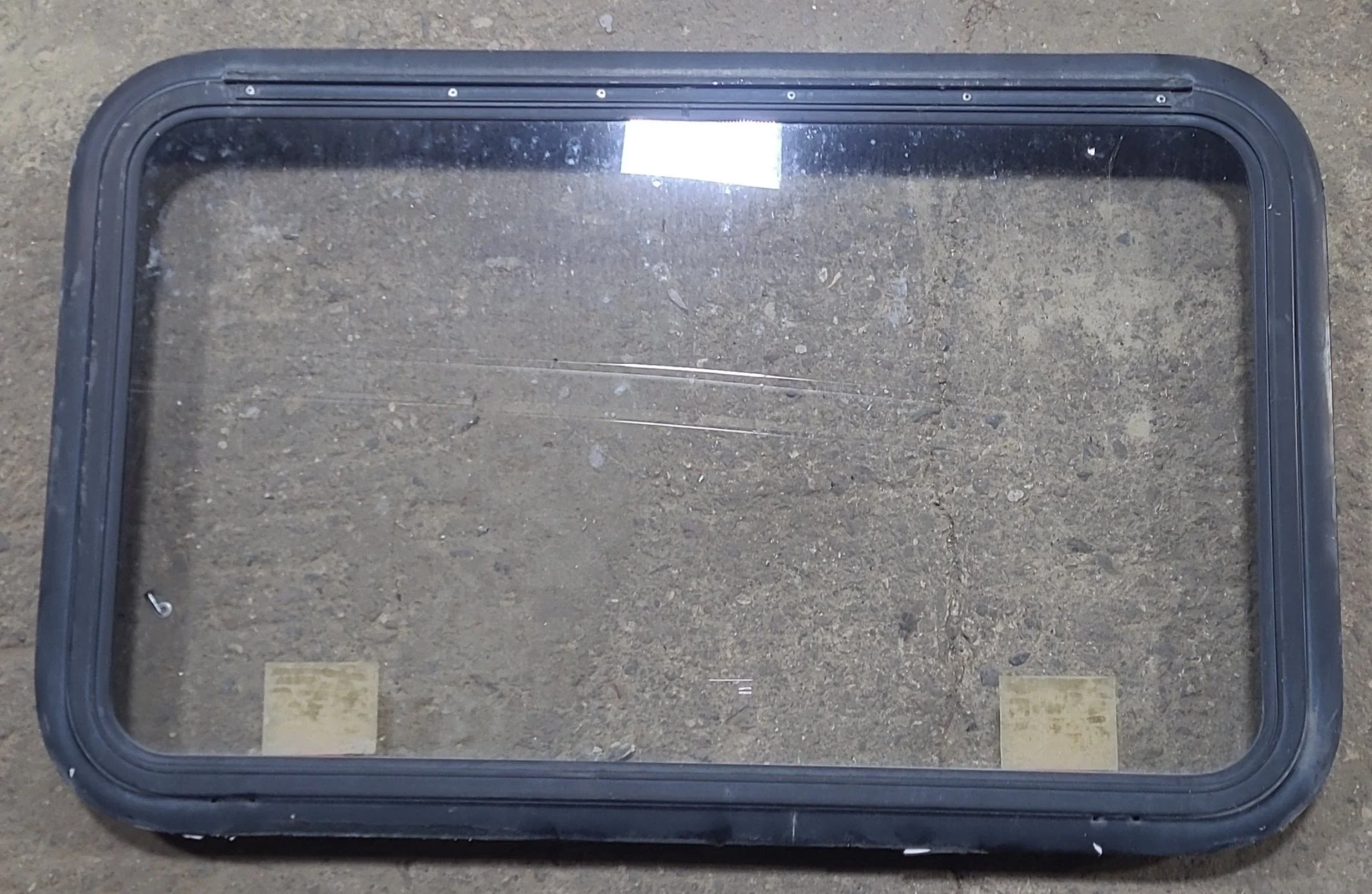 Used Black Radius Emergency Opening Window : 35 1/4" W x 21 1/2" H x 1 7/8" D