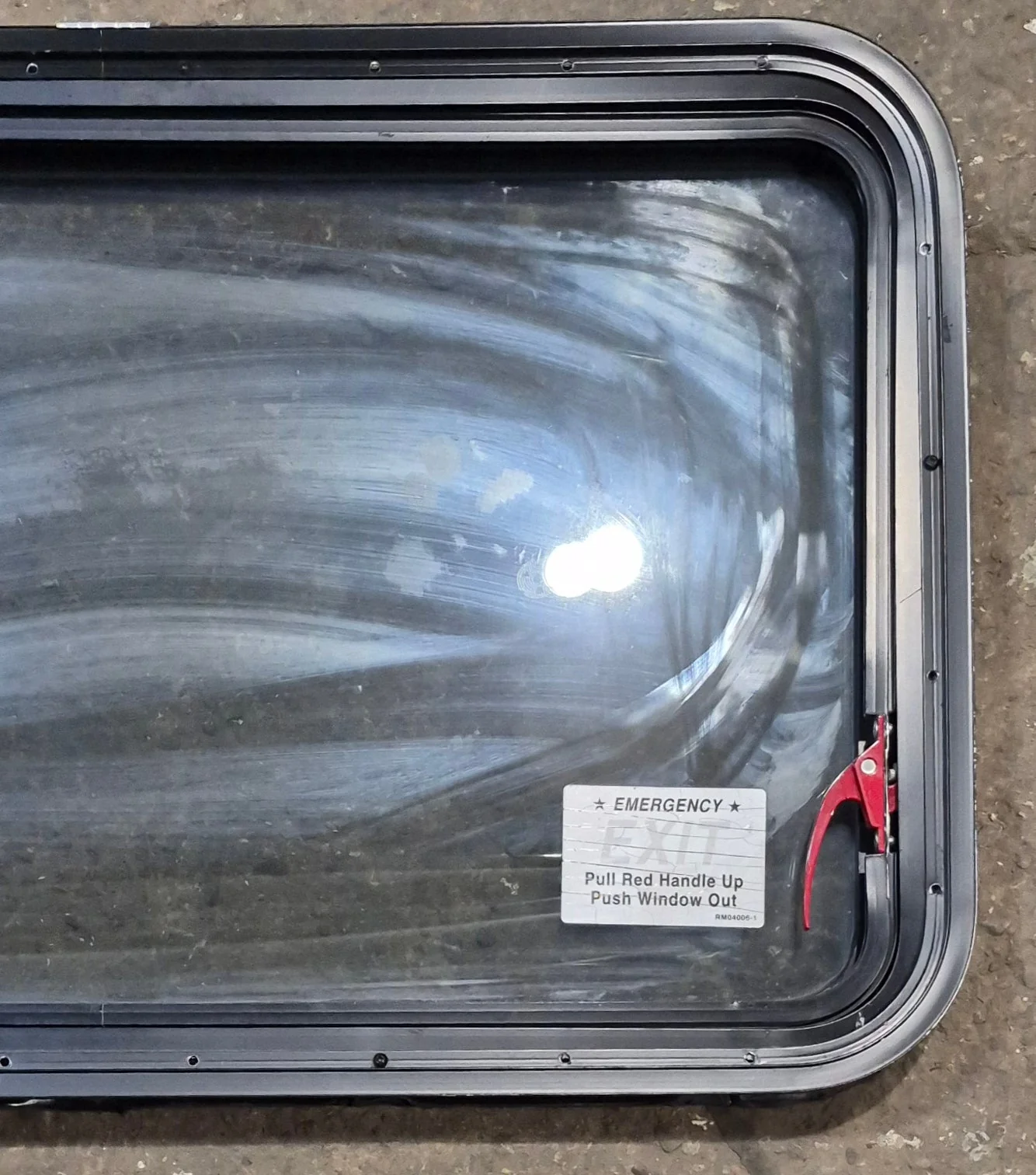 Used Black Radius Emergency Opening Window : 35 1/4" W x 21 1/4" H x 1 3/4" D - Image 6