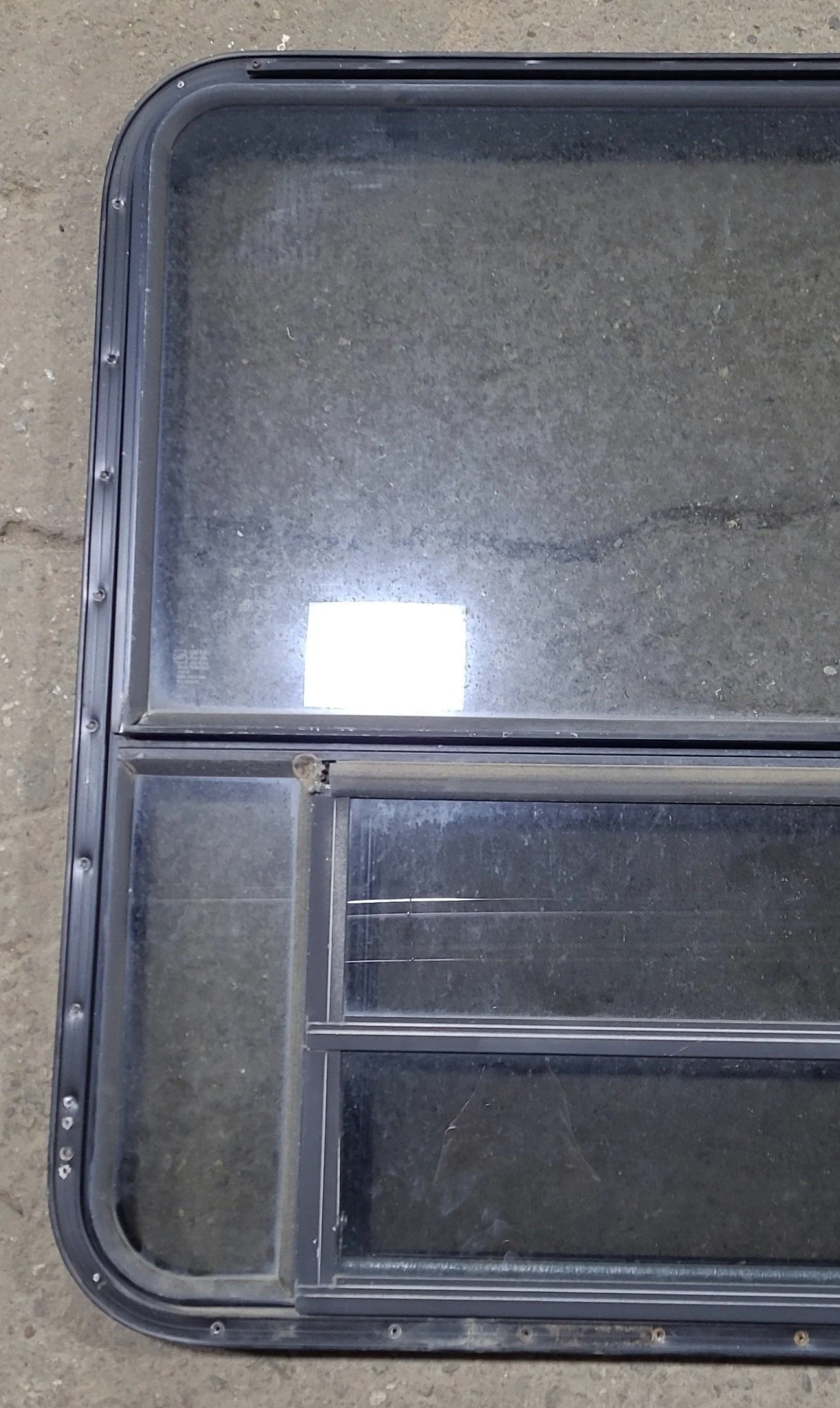 Used Black Radius Emergency Opening Window : 36 3/4" W x 37" H x 1 1/2" D - Image 2