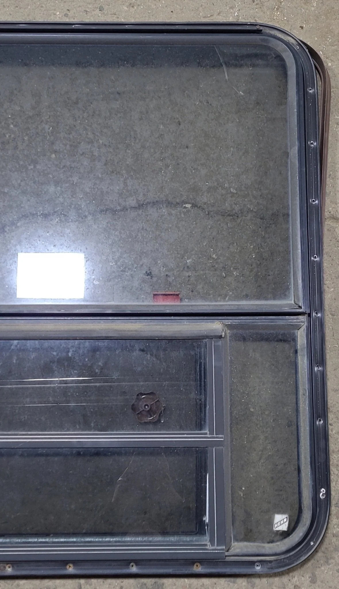 Used Black Radius Emergency Opening Window : 36 3/4" W x 37" H x 1 1/2" D - Image 3